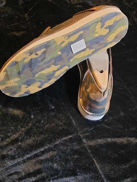 Ariat Brown Leather Slip-On Loafers with Camo Heel Accent main image 5